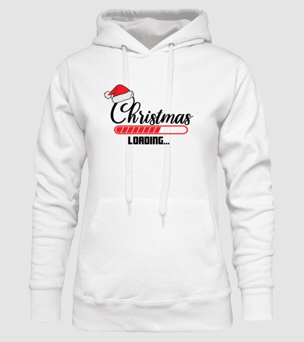 Christmas is loading model alb pe tricou