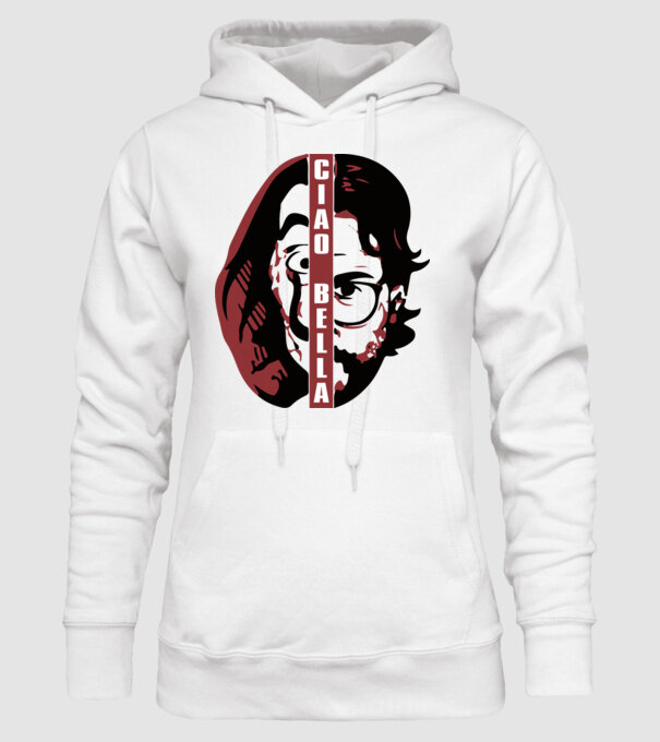 ciao bella professor model alb pe tricou