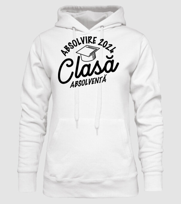 Clasă absolventă model alb pe tricou