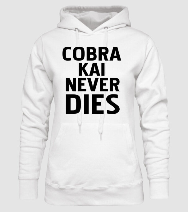 cobra kai never dies model alb pe tricou