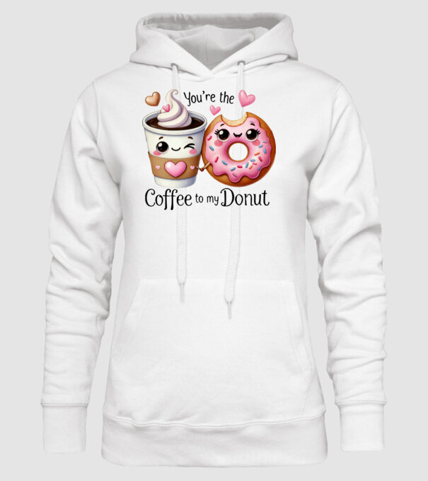 Coffee to my Donut model alb pe tricou