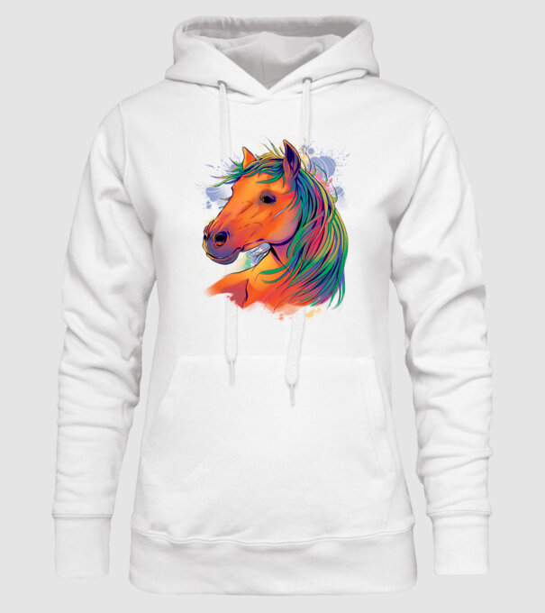 Colorful Horse model alb pe tricou