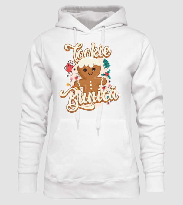 Cookie bunică model alb pe tricou