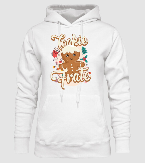 Cookie frate model alb pe tricou