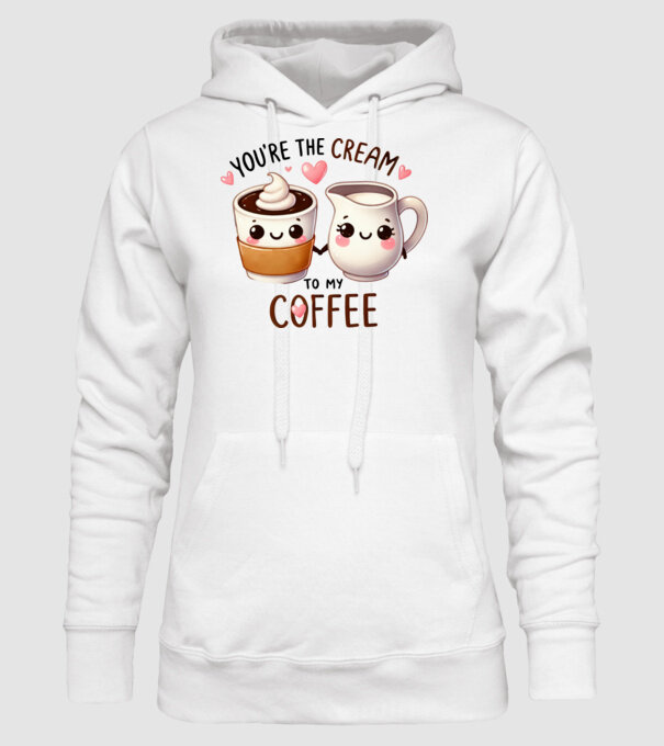 Cream to my Coffee model alb pe tricou