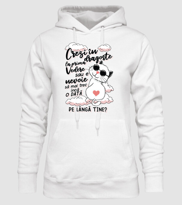 Crezi în dragoste-la prima vedere model alb pe tricou