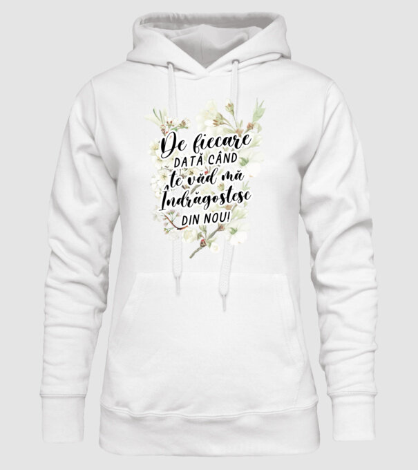 De fiecare dată când te văd mă îndrăgostesc din nou model alb pe tricou