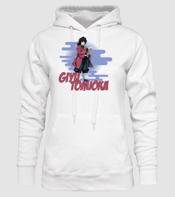 Demon Slayer Giyu model alb pe tricou