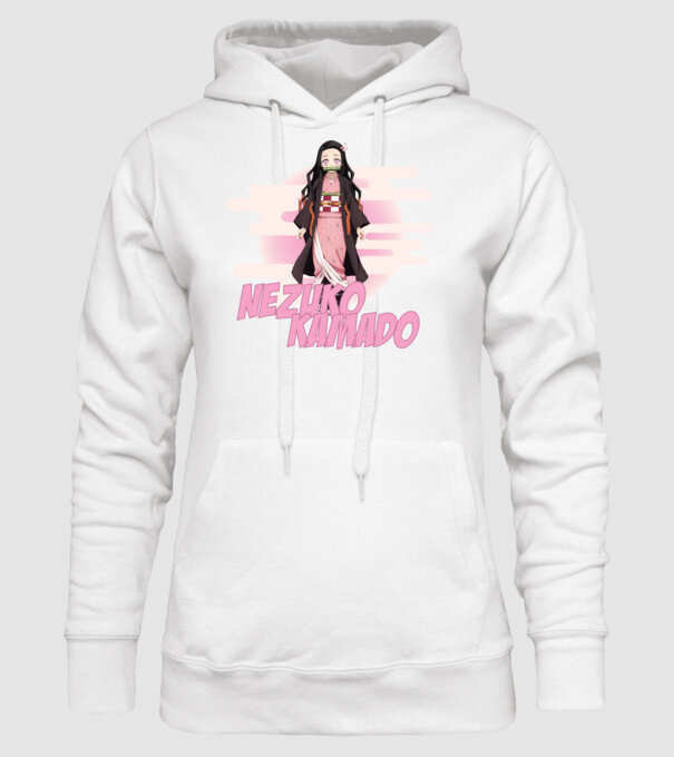 Demon Slayer Nezuko model alb pe tricou