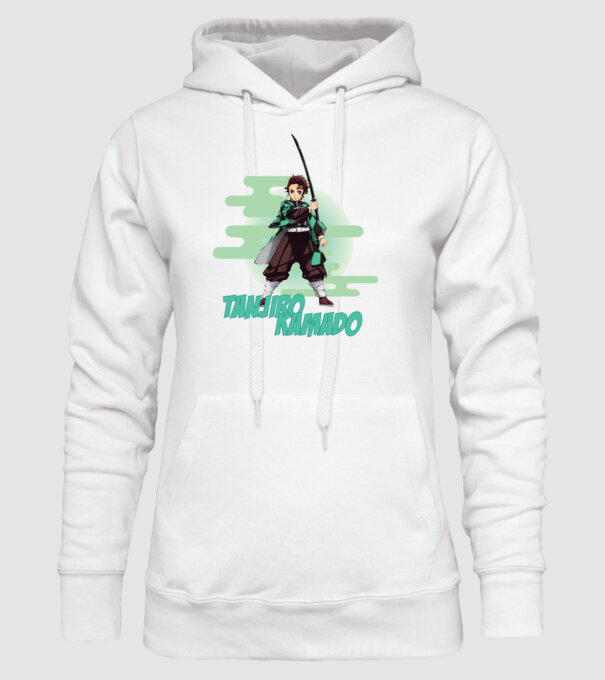 Demon Slayer Tanjiro model alb pe tricou