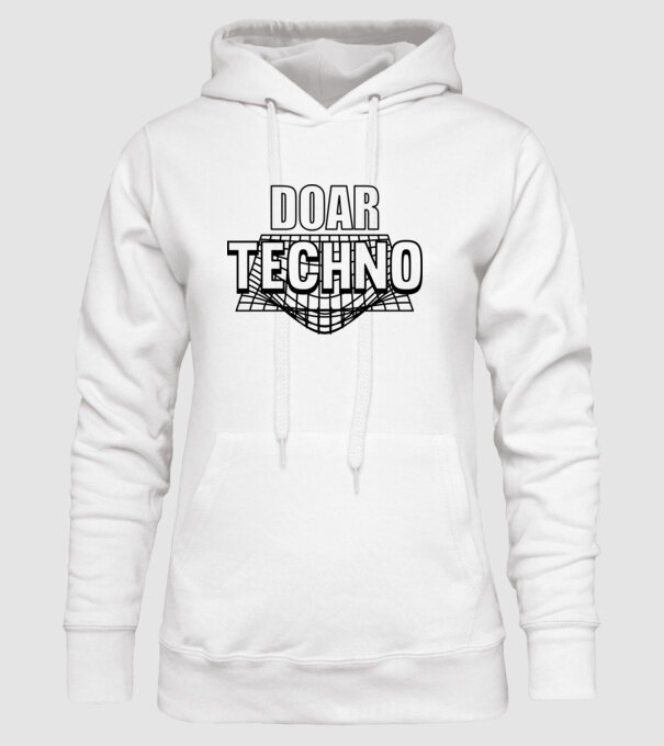 Doar techno model alb pe tricou