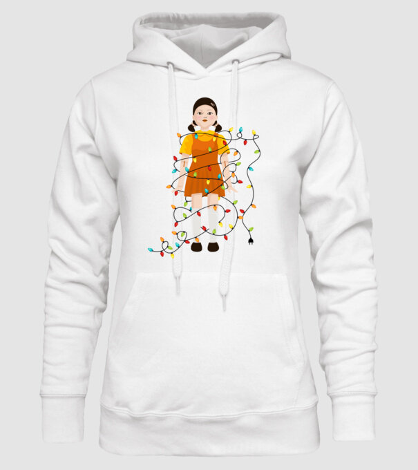 doll squid game model alb pe tricou