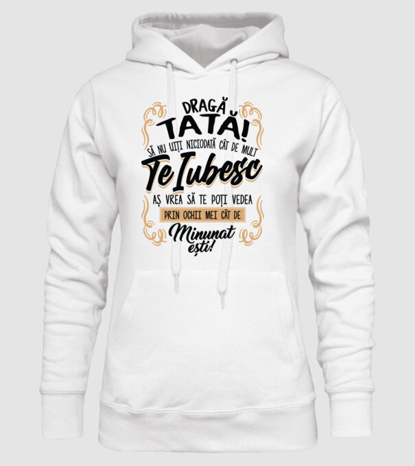 Dragă meu tată model alb pe tricou