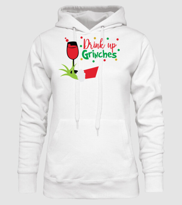 Drink up Grinches model alb pe tricou