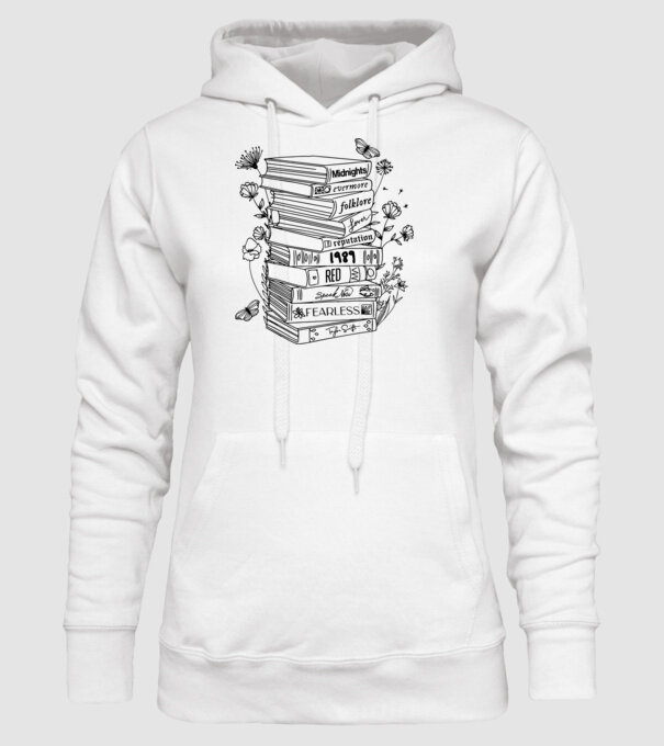 Eras tour books model alb pe tricou