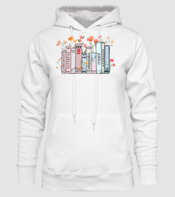 Eras tour books color model alb pe tricou