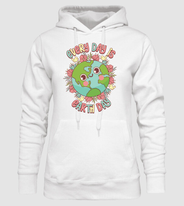 Every day is earth day cute model alb pe tricou