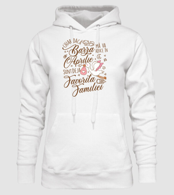 Favorita familiei APRILIE model alb pe tricou