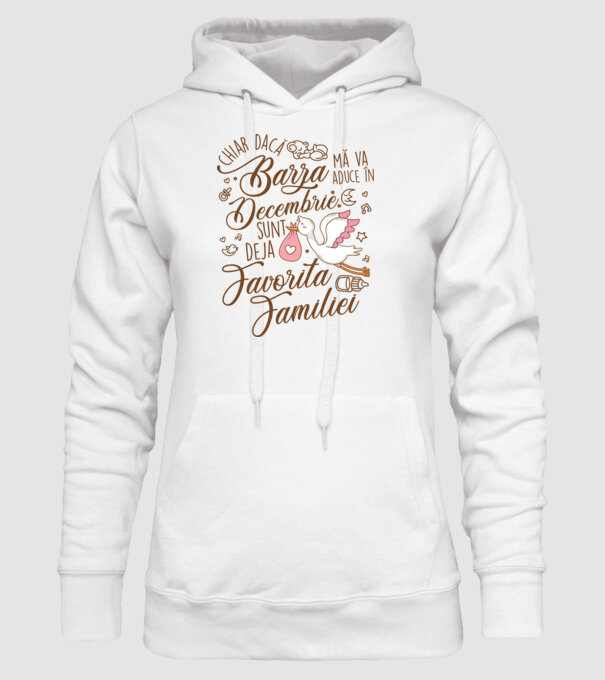Favorita familiei DECEMBRIE model alb pe tricou