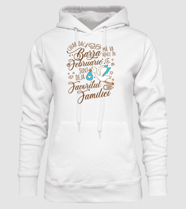 Favoritul familiei FEBRUARIE model alb pe tricou
