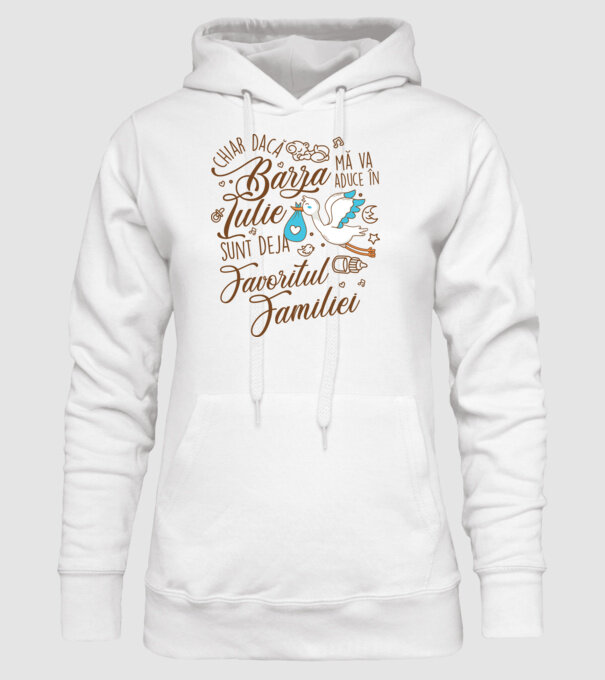 Favoritul familiei IULIE model alb pe tricou