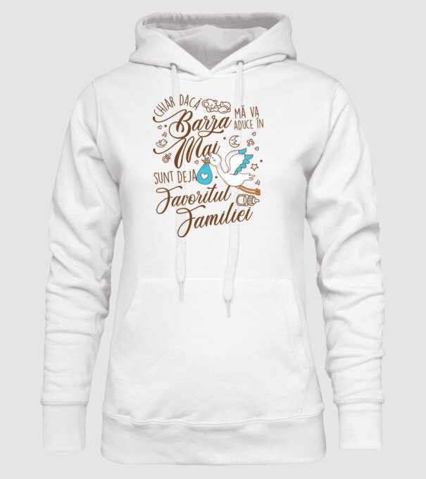 Favoritul familiei MAI model alb pe tricou