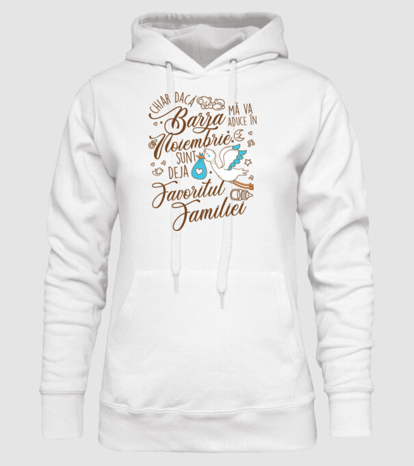 Favoritul familiei NOIEMBRIE model alb pe tricou