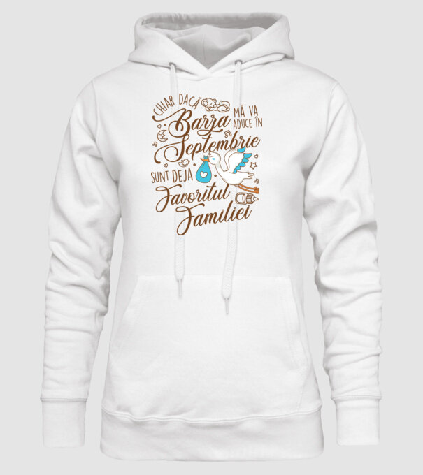 Favoritul familiei SEPTEMBRIE model alb pe tricou