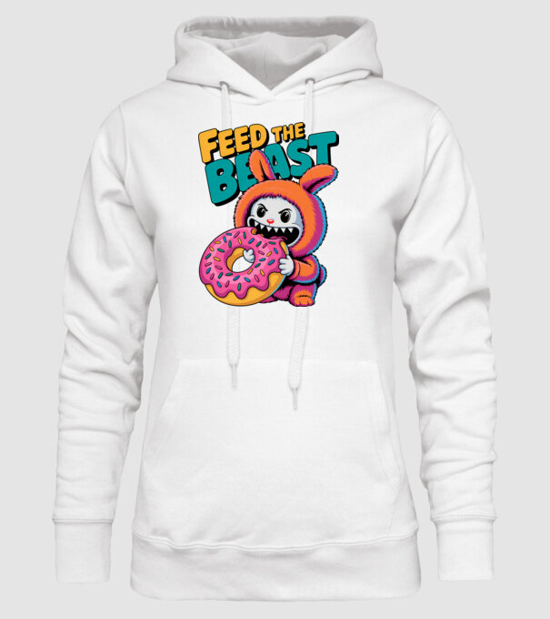 Feed the beast model alb pe tricou
