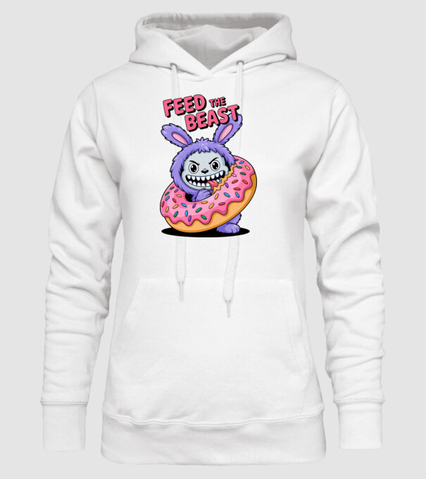 Feed the beast model alb pe tricou