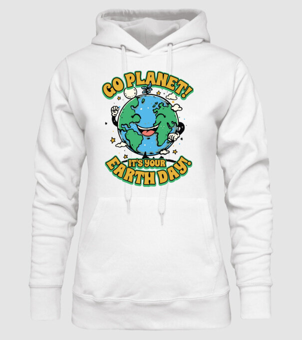 Go planet model alb pe tricou