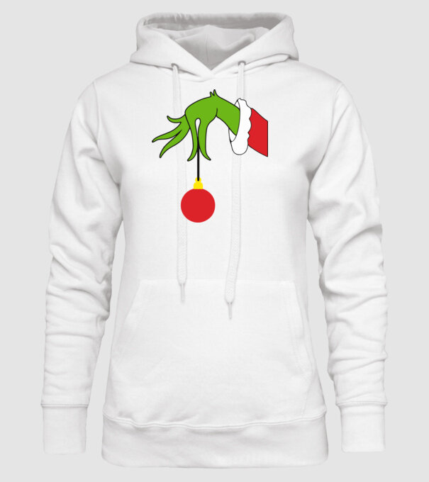 Grinch hand model alb pe tricou