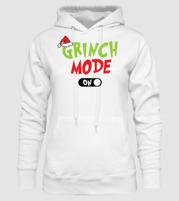 Grinch Mode model alb pe tricou