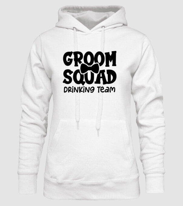 Groom Squad model alb pe tricou