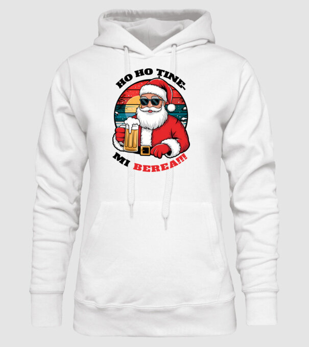Ho ho ține mi berea! alb model alb pe tricou