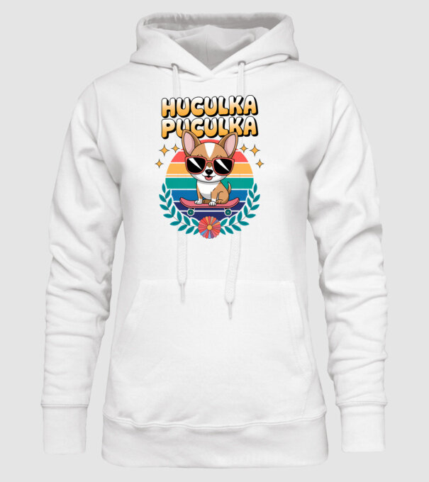 Huculka Puculka Câine 2 model alb pe tricou