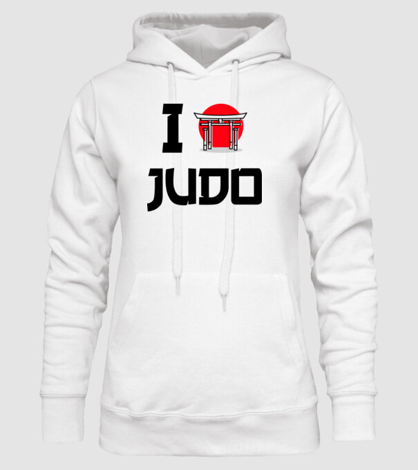 I love Judo model alb pe tricou
