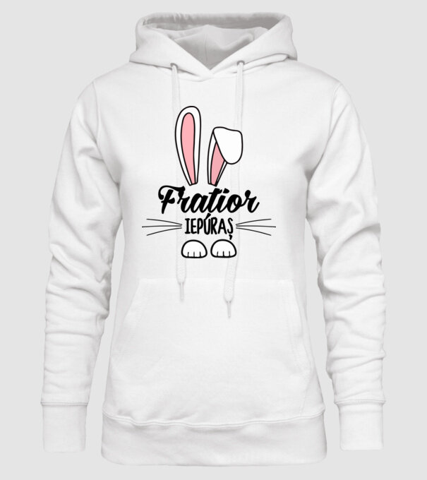 iepuraș frățior model alb pe tricou