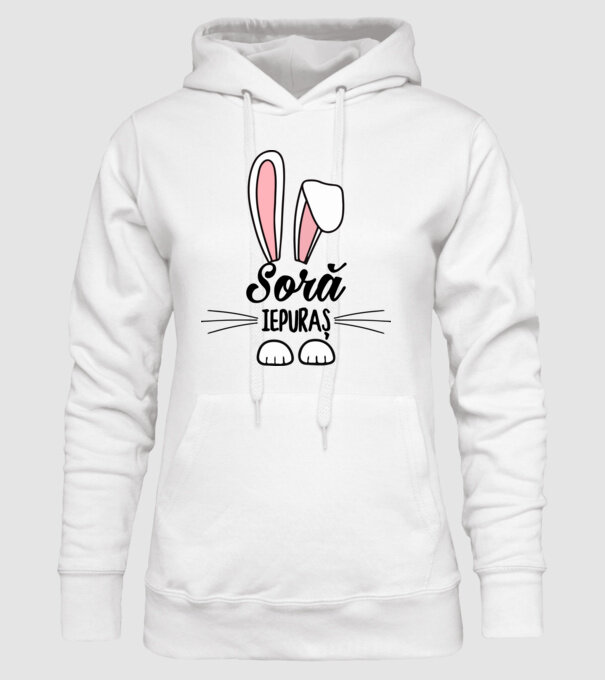 iepuraș soră model alb pe tricou