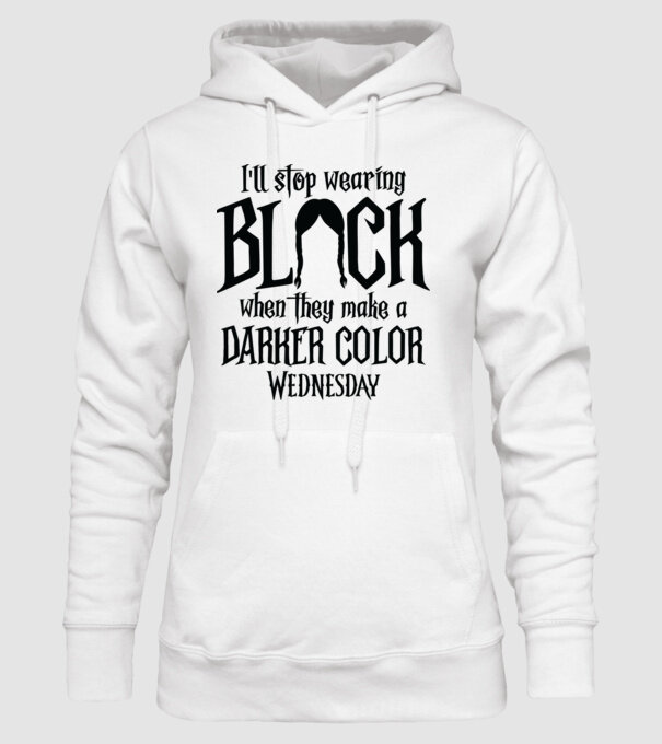 ill stop wearing black model alb pe tricou