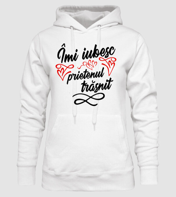 Îmi iubesc prietenul trăsnit model alb pe tricou