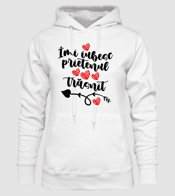 Îmi iubesc prietenul trăsnit model alb pe tricou