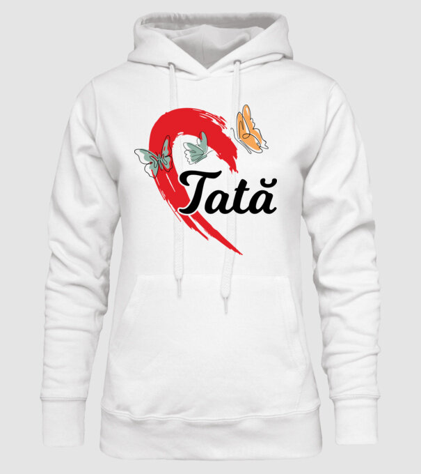 Tată model alb pe tricou