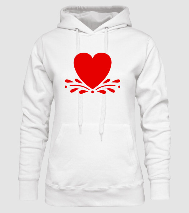 inimă Valentine model alb pe tricou