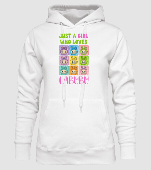Just a girl who loves Labubu model alb pe tricou