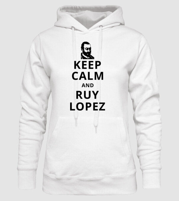 Keep Calm and Ruy Lopez v3 model alb pe tricou