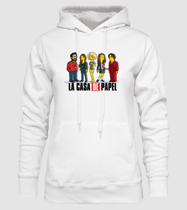 la casa de papel simpson model alb pe tricou