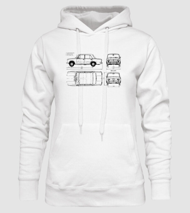 Lada model alb pe tricou