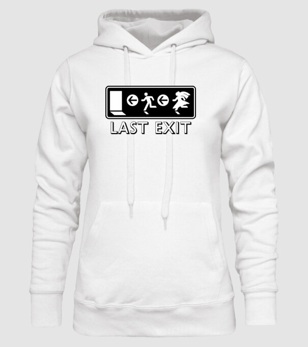 Last Exit model alb pe tricou