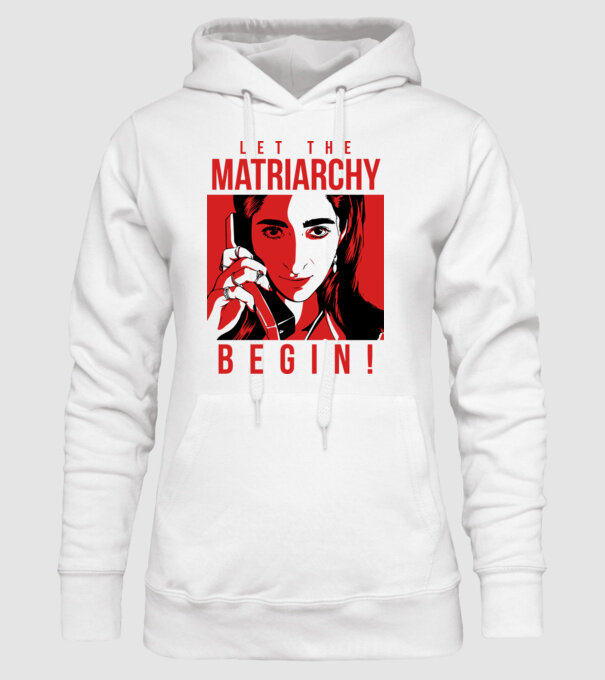 let the matriarchy begin model alb pe tricou